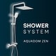 preview thumbnail 2 of 27, Zen, Thermostatic Exposed Shower Pipe System, Square 10"x10" Rain Shower Head, 3 Functions Hand Shower and Tub Spout, 2.5 Gpm.