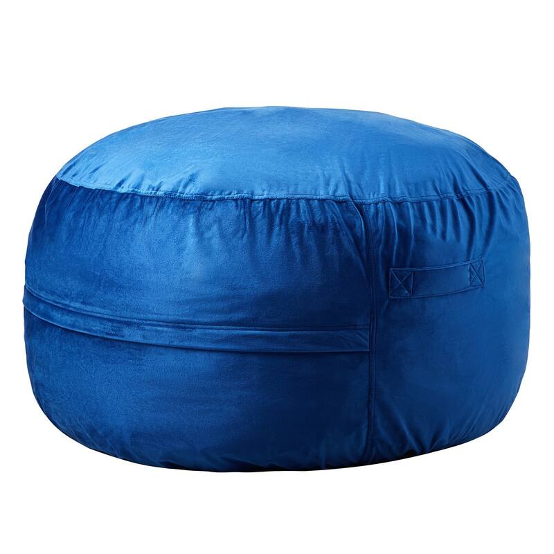 3 Ft Round Bean Bag Chair with Removable Velvet Cover and Memory Foam - 35.04 x 35.04 x 22.05 inches