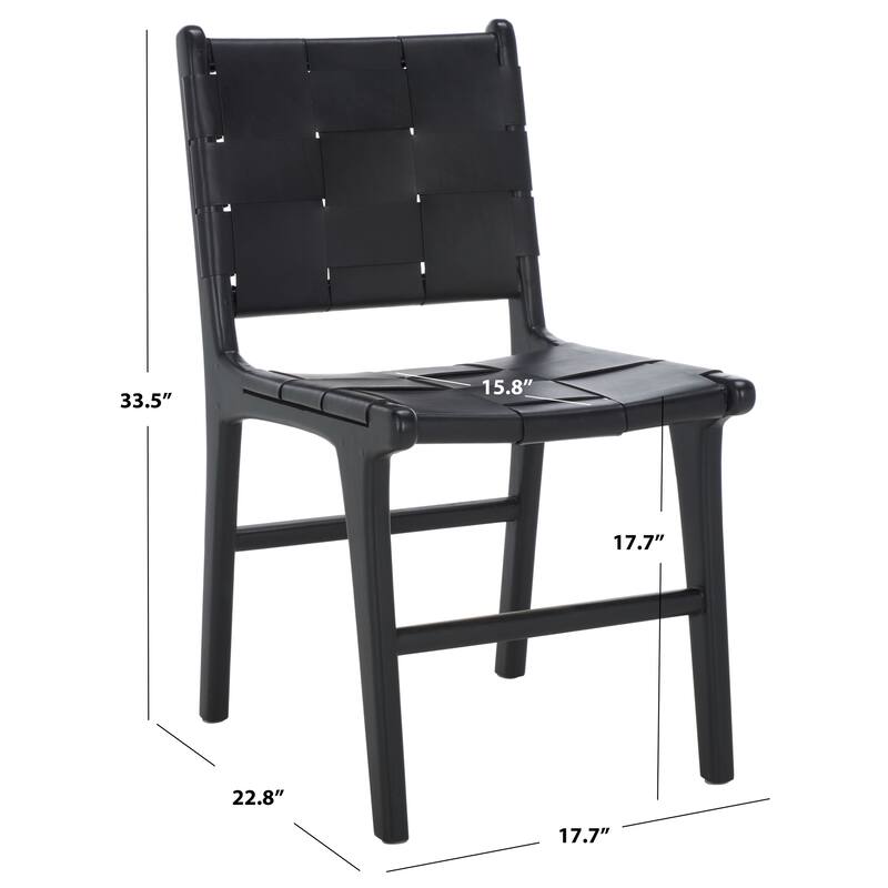 SAFAVIEH Couture Cassaphina Woven Leather Dining Chair - 18"W x 23"D x 34"H