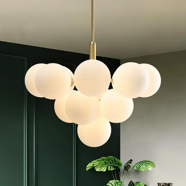 Glass Ceiling Lamp Shade – 12cm Frosted White Globe Replacement, Fits G9 Bulb Pendant Lights – For Chandeliers, Ceiling & Table Lamps