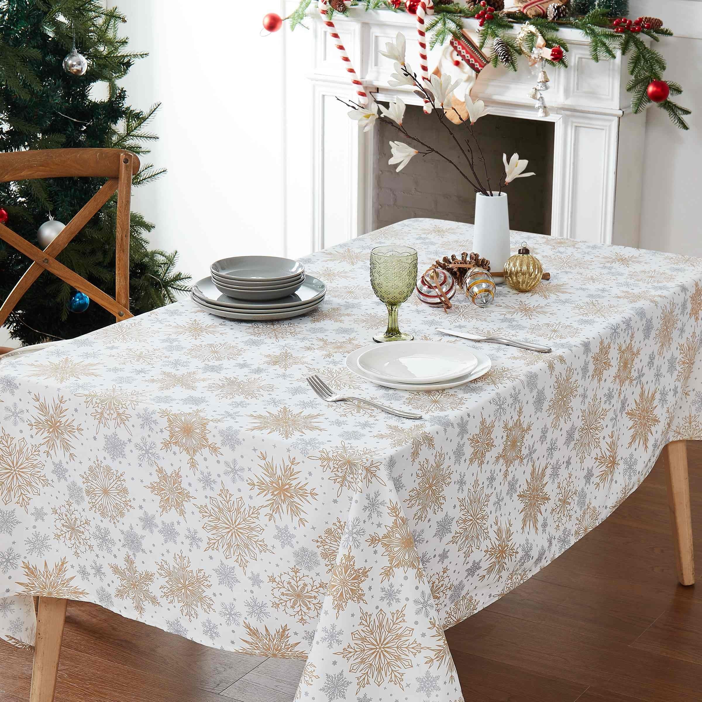 Avanti Snowflakes 60" x 102" Tablecloth
