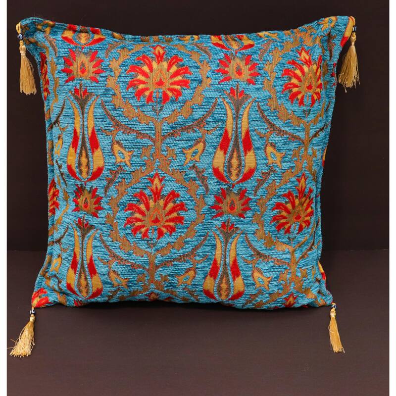 Suzani Tulip Chenille Turkish Decorative Pillow