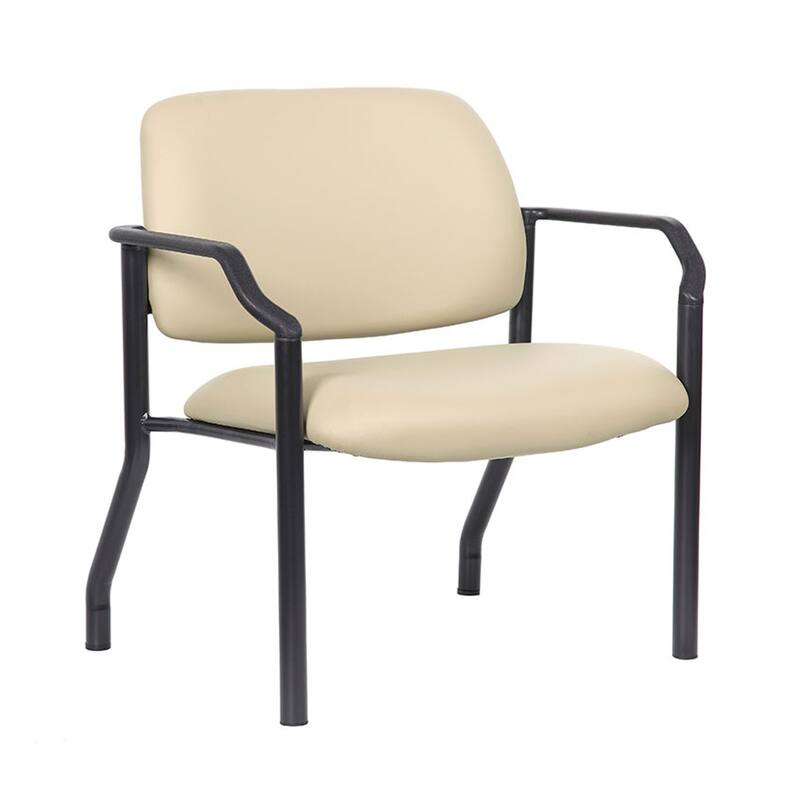 Theo XL Wide Guest Chair, Beige Antimicrobial Vinyl, 500 lbs