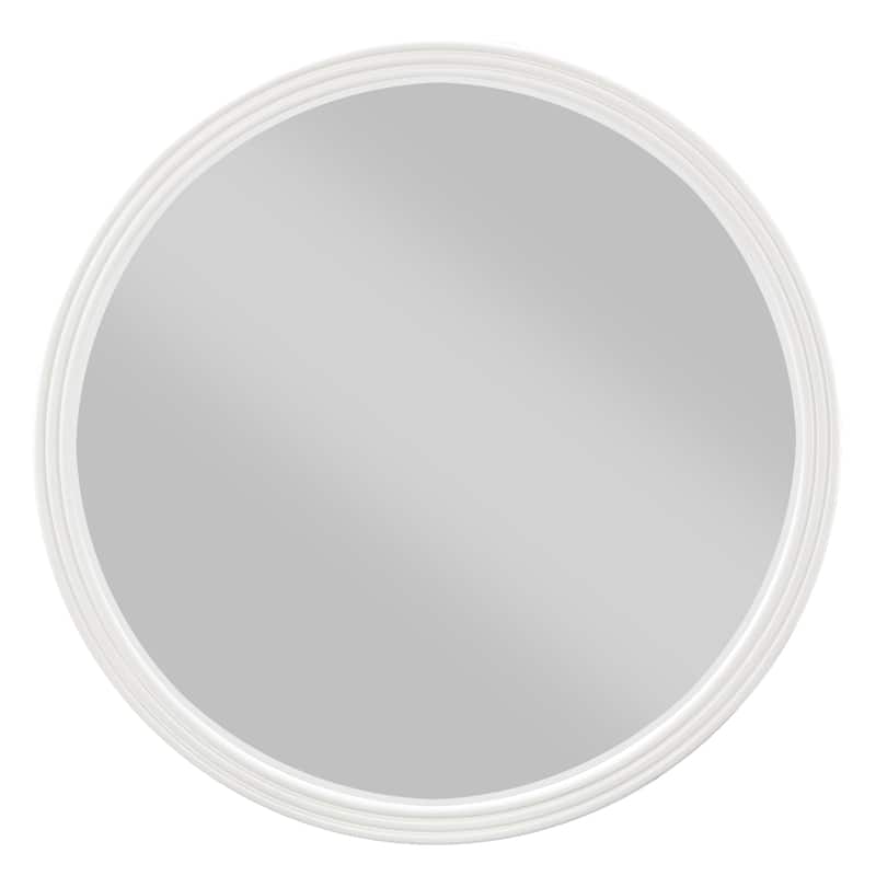 Wood 32" D Carena Gray Round Mirror