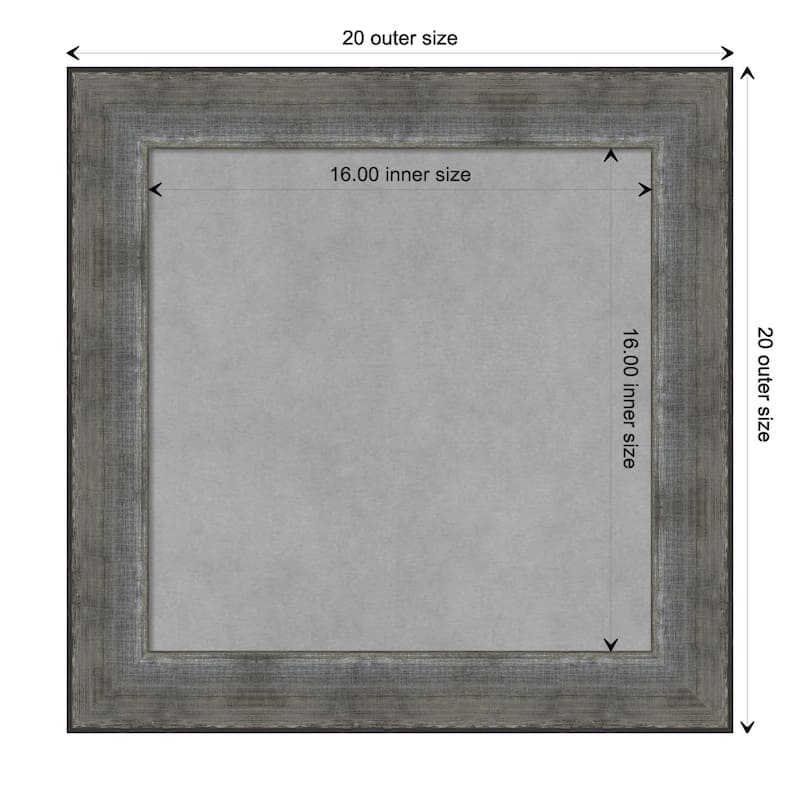 Amanti Art Forged Pewter Framed Magnetic Board - Board Size 16x16