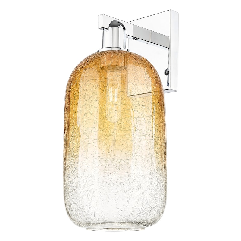 Innovations Lighting 716-1W-17-7 Brookhaven Cloche Sconce Brookhaven - Polished Chrome / Amber