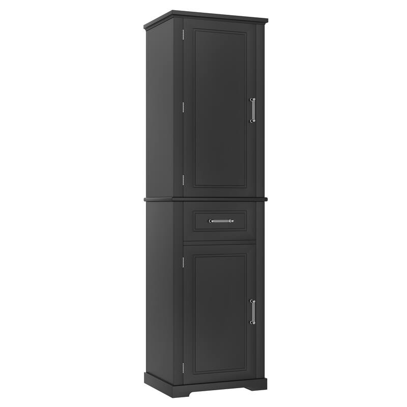 GDFStudio - Jasper Tall Freestanding Bathroom Storage Cabinet with Two-Sized Doors and Adjustable Shelves