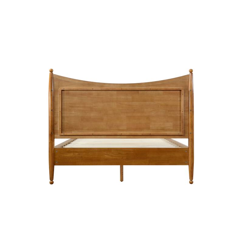Christopher Knight Home - Classic Transitional Wooden Platform Bed with Curved Headboard