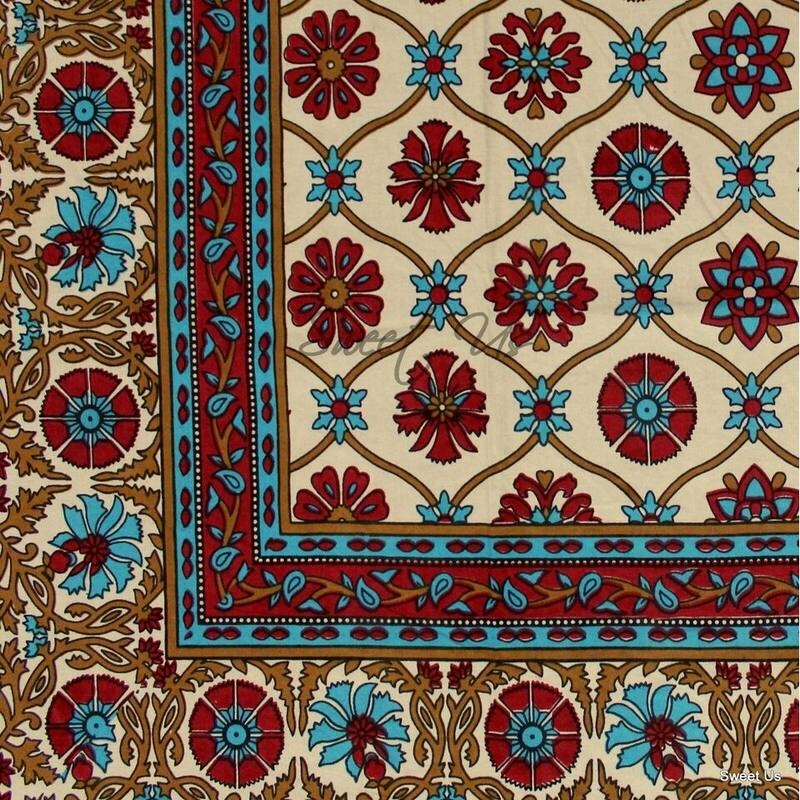 Cotton Floral Tablecloth Rectangle Dining Linen Collection