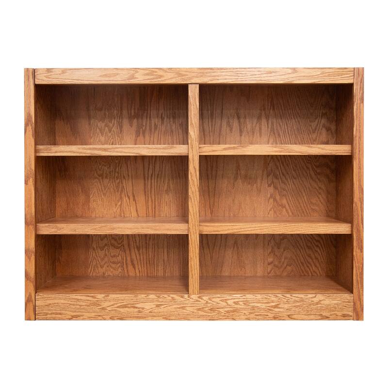 Concepts in Wood Double Wide Wood Bookcase, 6 Shelf, 36 inch Tall