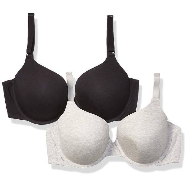 Shop Fruit Of The Loom Women S 2 Pack T Shirt Bra Black Heather