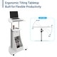 preview thumbnail 11 of 17, Techni Mobili Adjustable Sit-to-Stand Rolling Laptop Cart with Tilt Top and Storage