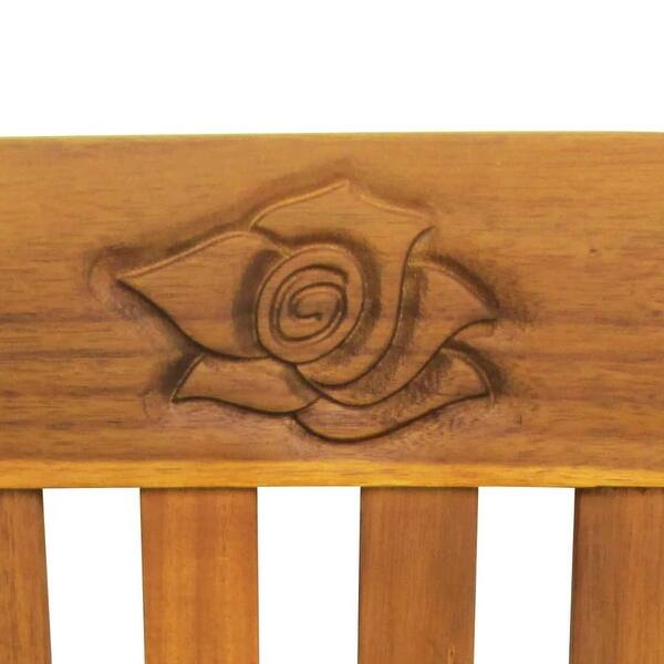 slide 2 of 6, vidaXL Patio Bench with Cushion 61.8" Solid Acacia Wood - 61.8" x 17.7" x 32.4"