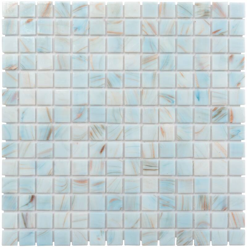 Apollo tile 12" x 12" Celestial Glossy Pastel Blue Glass Tile (20 sq ft/case) - 20 Pack
