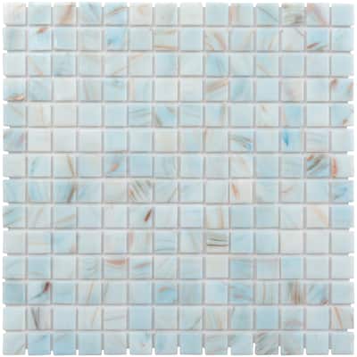 Apollo tile 12" x 12" Celestial Glossy Pastel Blue Glass Tile (20 sq ft/case) - 20 Pack