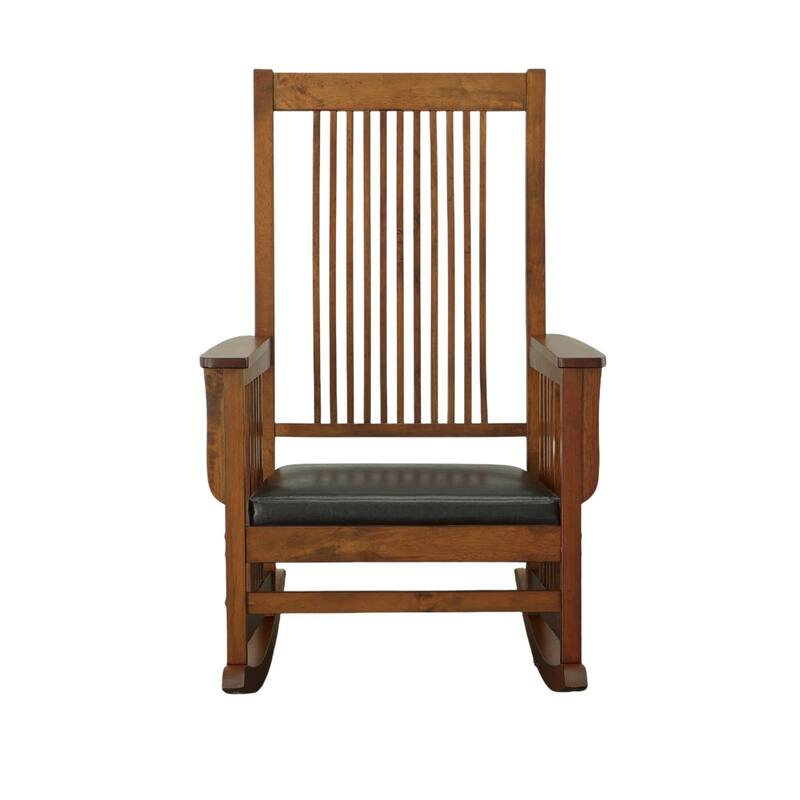 Upholstered Mission Rocker Chair - 47" - Chestnut Brown