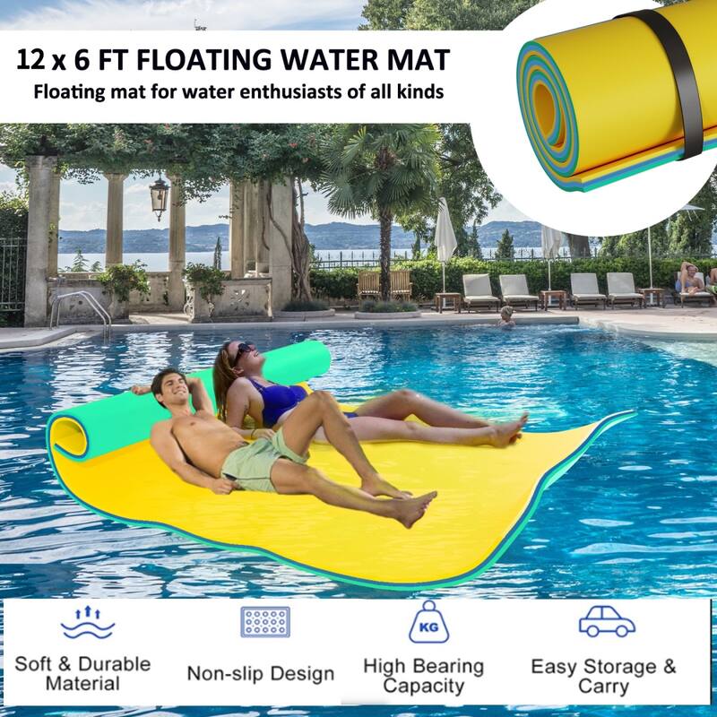 Lily Foam Floating Mat Thick and Durable Water Activities Mat for Water Recreation