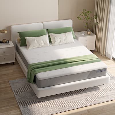 Kescas 10 Inch Bamboo Charcoal Cooling Gel Memory Foam Spring Hybrid Mattress