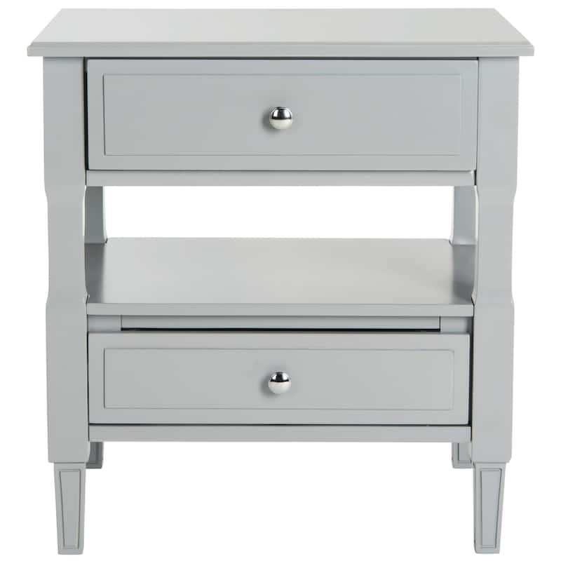 SAFAVIEH Terri Two Drawer White Nightstand - Grey