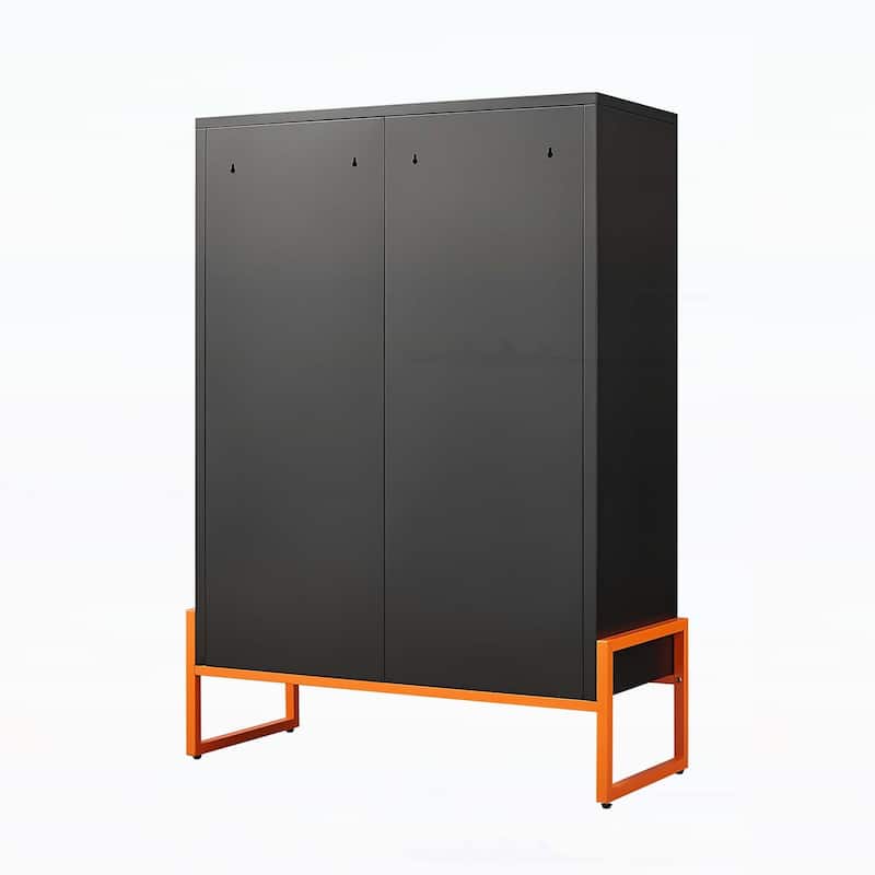 Minimalist Shoe Cabinet with Adjustable Mesh Doors