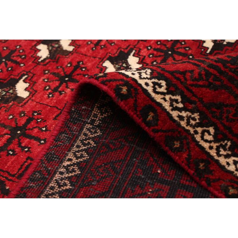 ECARPETGALLERY Hand-knotted Teimani Red Wool Rug - 3'8 x 6'10