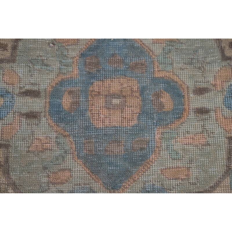Hand Knotted Oriental 100% Wool Carpet Traditional Medallion Greys & Charcoal Tabriz Area Rug - 9' 6'' X 6' 2''