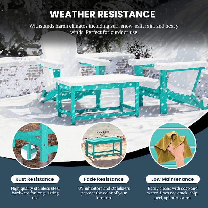Laguna Hdpe All Weather Outdoor Patio Rectangular Coffee Table