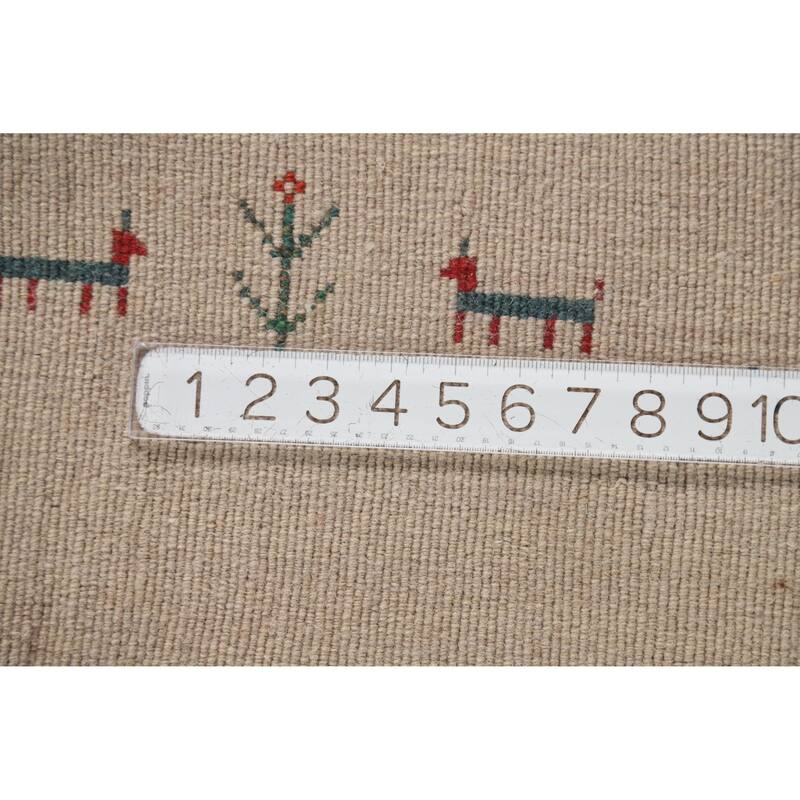 Hand Knotted Oriental 100% Wool Carpet Tribal Animal Pictorial Brown Gabbeh Area Rug - 5' 10'' X 4' 2''