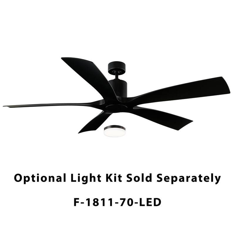 Aviator Indoor and Outdoor 5-Blade Smart Ceiling Fan 70in with Remote Control (Light Kit Sold Separately)
