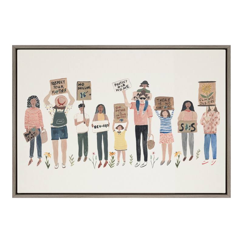 Kate and Laurel Sylvie Climate Frame Canvas by Sara Boccaccini Meadows