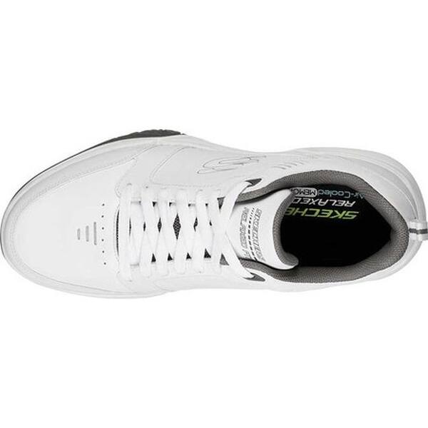 Shop Skechers Men S Relaxed Fit Monaco Tr Gold Cats Trainer White