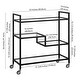 preview thumbnail 7 of 21, Lovett 33" Wide Rectangular Bar Cart with Glass Shelves