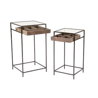 Side Tables with Visible Storage Drawers