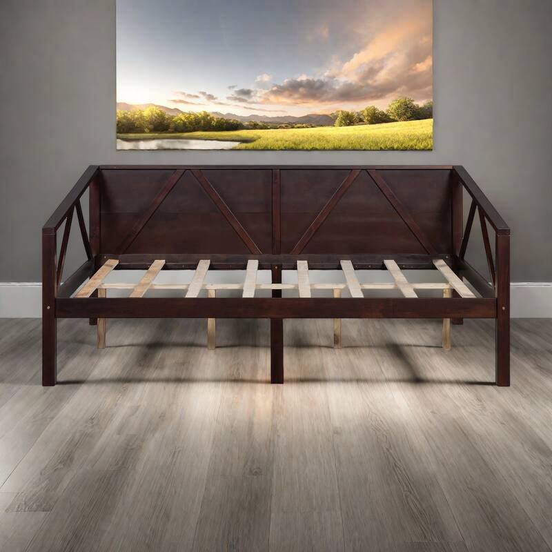 Full Size Platform Bed with Storage - Elegant Multi-Functional Design, Solid Sturdy Frame and Triangle Support - Espresso