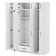 preview thumbnail 8 of 18, Large Floor Organizer with 4-Door Wardrobe with Drawer and Top Cabinet