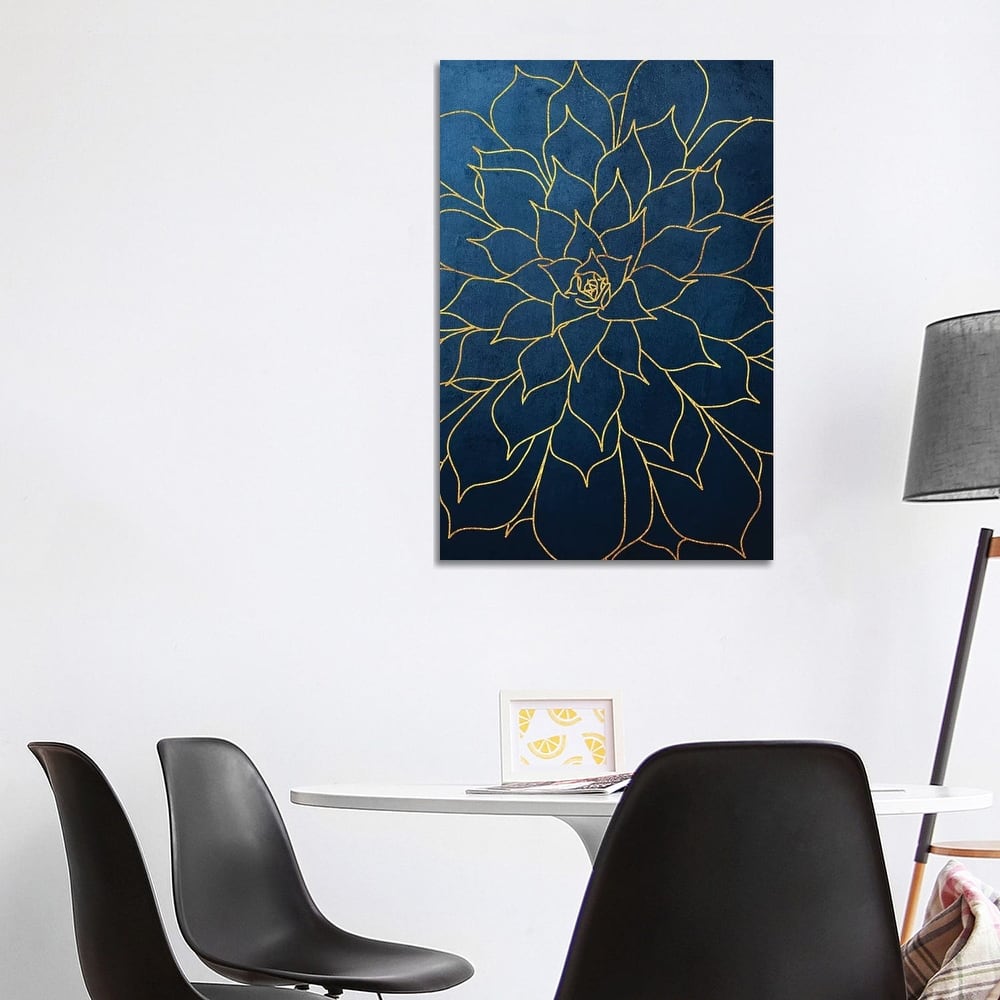 iCanvas "Navy Gold Succulent I" by Urban Epiphany Canvas Print