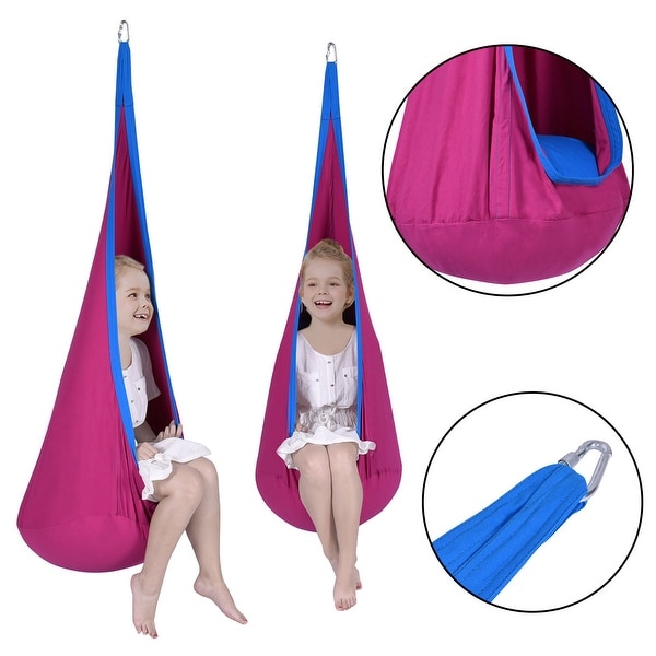Costway Child Pod Swing Chair Tent Nook Indoor Outdoor Hanging Seat Hammock Kids