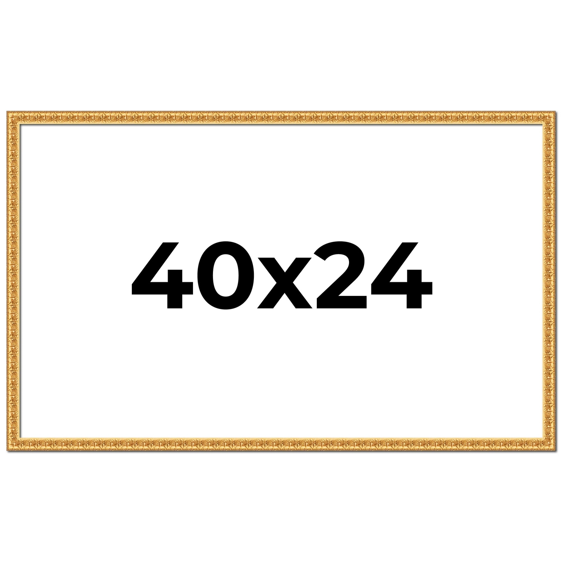 40x24 Frame Gold Real Wood Picture Frame Width 1 inches | Interior