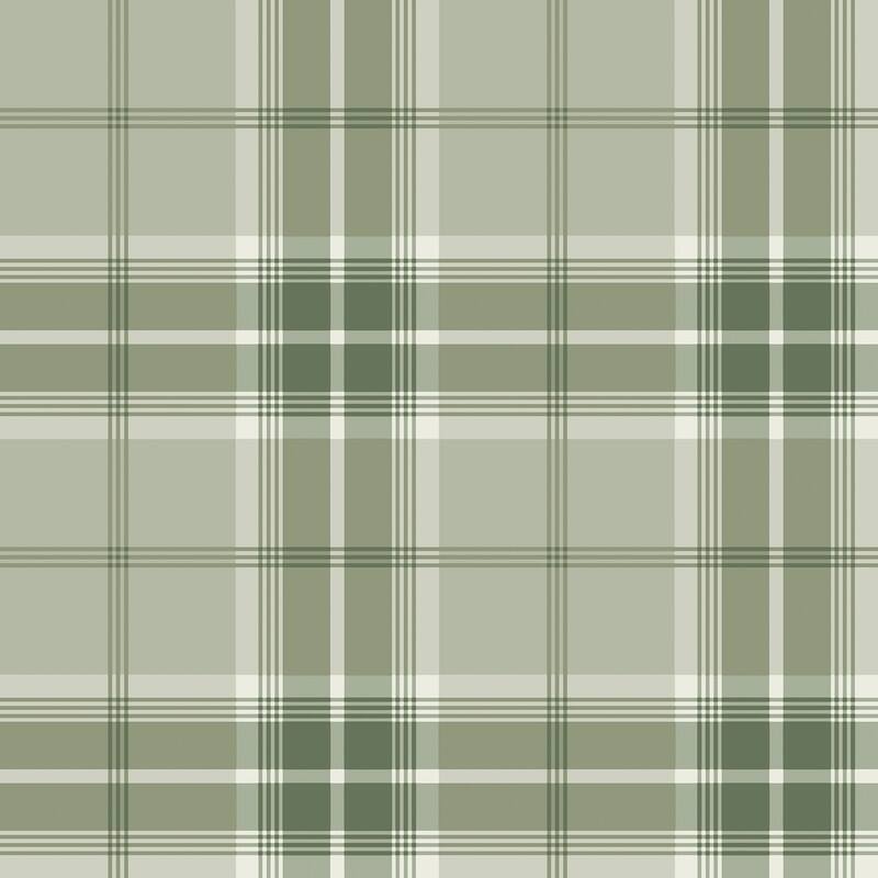 Advantage Sala Green Plaid Wallpaper - Green