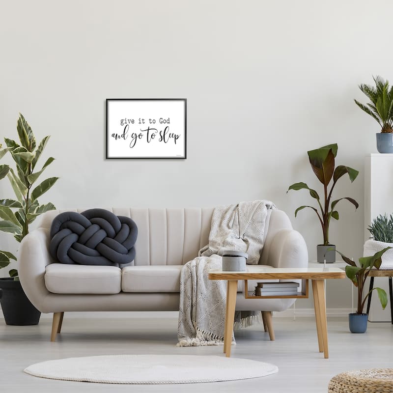 Stupell Give to God Go to Sleep Spiritual Phrase Framed Wall Art - Off-White