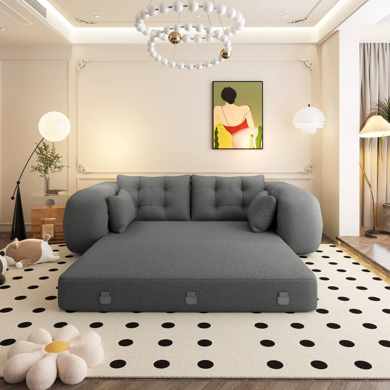 78.7″ Teddy 3-Seater Modular Sleeper Sofa with Convertible Lounge Design