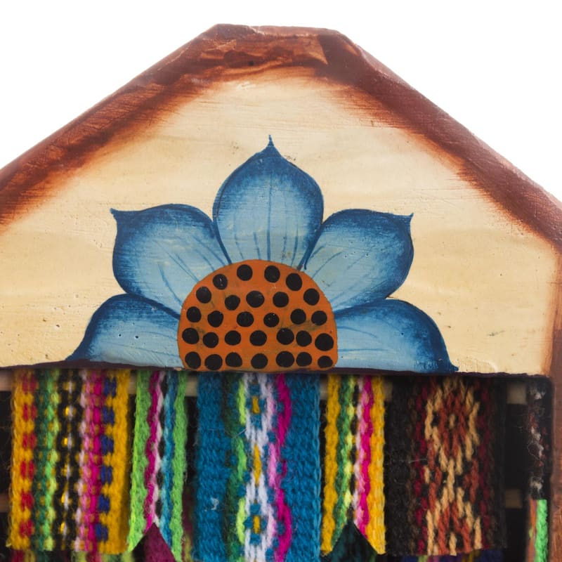 Novica Handmade Colorful Marketplace Ceramic Retablo