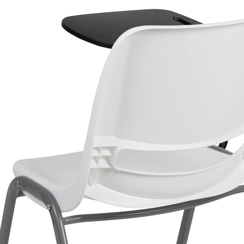 5 Pack Ergonomic Shell Chair with Right Handed Flip-Up Tablet Arm