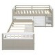 preview thumbnail 15 of 25, L-shaped Space-Saving Twin Loft and Twin Platform Bed with 7 Drawers