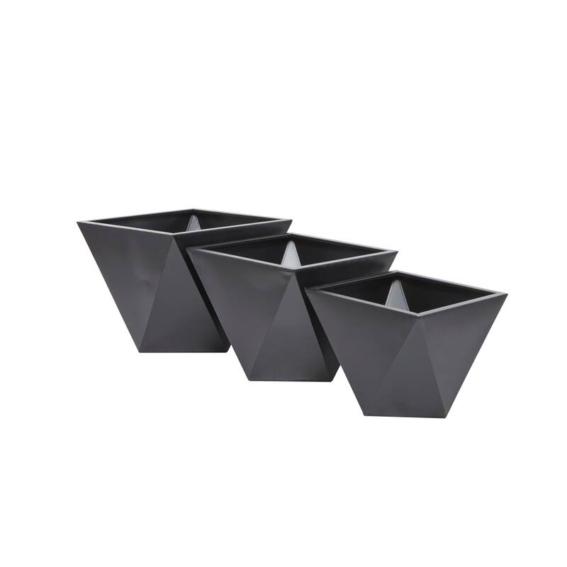 Metal Modern Planters (Set of 3) - S/3 18", 16", 15"W