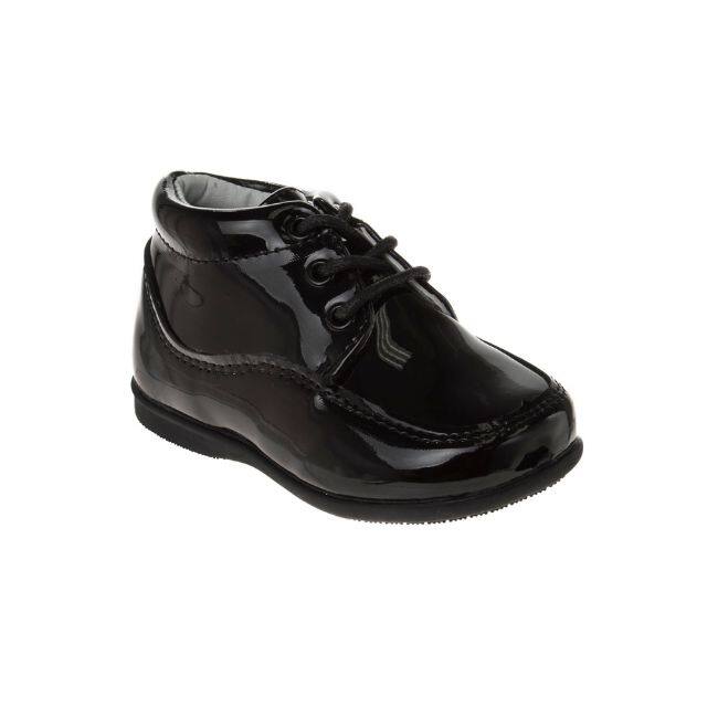 Josmo Shoes Boys Lace up Walking Dress Shoes Infant / Toddler - Black Patent - 5