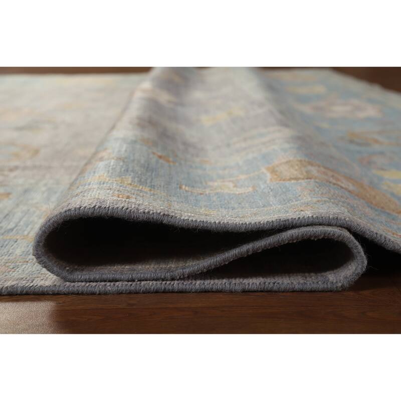 Hand Knotted Oriental 100% Wool Carpet Transitional All-Over Purples Oushak Area Rug - 9' 6'' X 8' 0''
