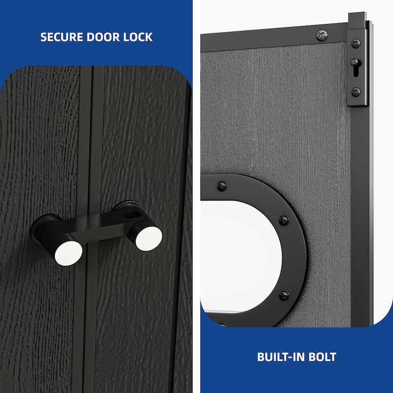 Outdoor Storage Shed 6x6 FT, All-Weather Metal Garden Shed with Lockable Double Doors