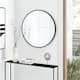 Neutypechic Modern Thin Frame Wall-Mounted Vanity Round Mirror - 24 - Black