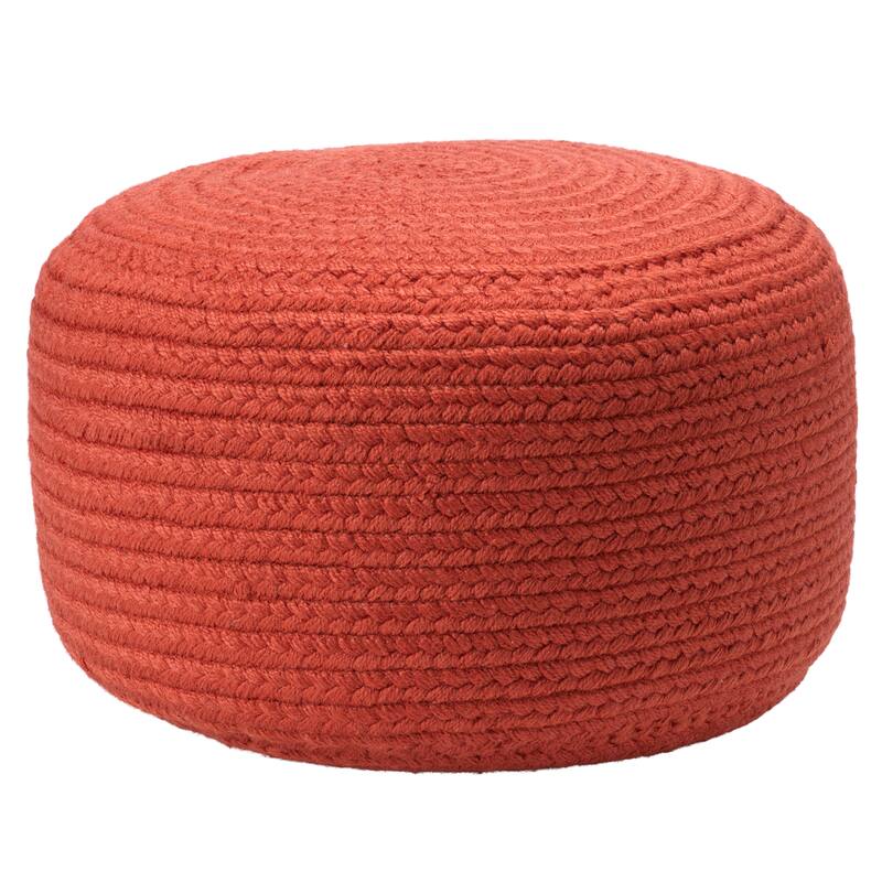 Santa Rosa Indoor and Outdoor Cylinder Pouf - 18"X18"X12" - Red